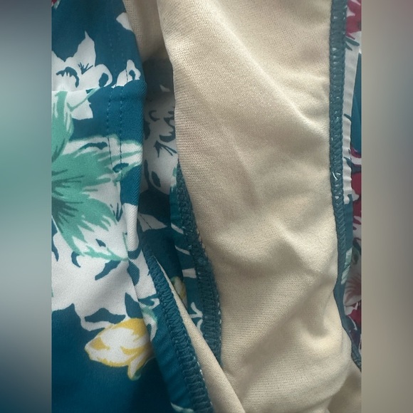 Carole Hochman Floral Teal Swimsuit with Bow Straps - Picture 5 of 5